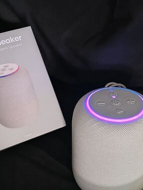 Target Gray Portable Fabric Bluetooth Speaker with LED Ring